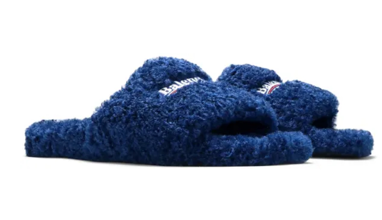 Balenciaga Furry Slide Blue 