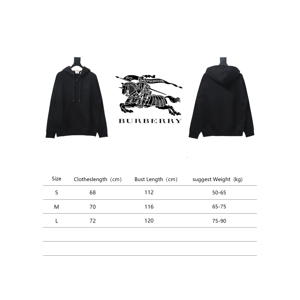 Top Quality Burberry 22FW B Label Plaid Hooded Zip Hooded Sweatshirt 