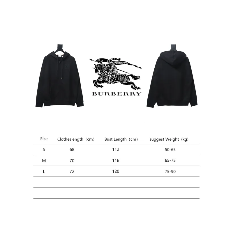 Top Quality Burberry 22FW B Label Plaid Hooded Zip Hooded Sweatshirt 