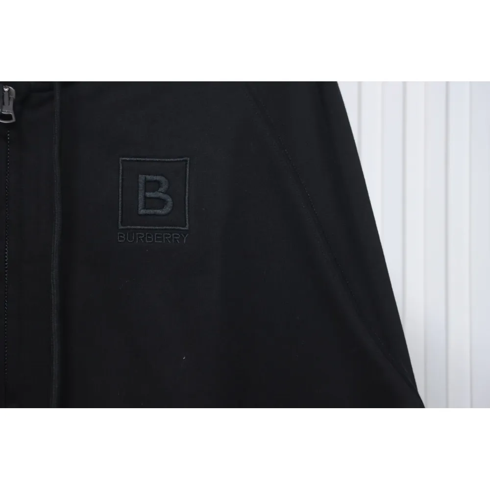 Top Quality Burberry 22FW B Label Plaid Hooded Zip Hooded Sweatshirt 