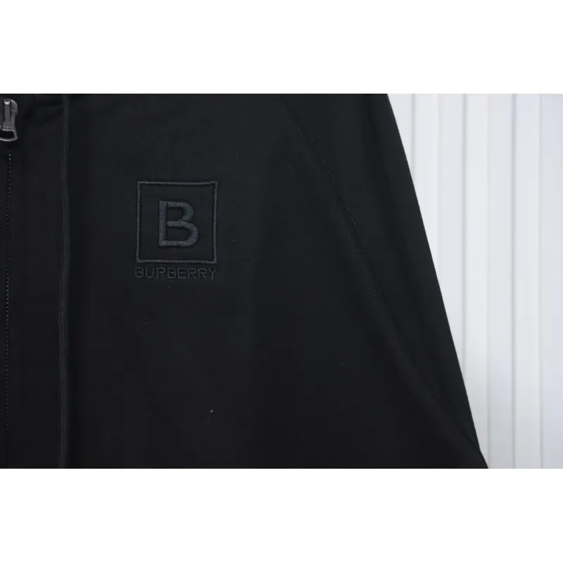 Top Quality Burberry 22FW B Label Plaid Hooded Zip Hooded Sweatshirt 