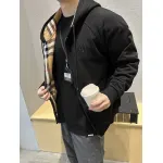 Top Quality Burberry 22FW B Label Plaid Hooded Zip Hooded Sweatshirt 