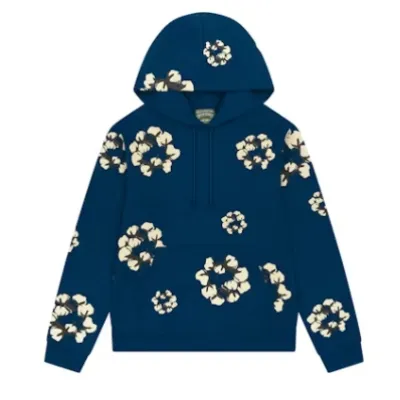 Denim Tears x CPFM Cactus Tears Wreath Hoodie Navy  01