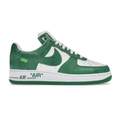 Louis Vuitton Nike Air Force 1 Low By Virgil Abloh White Green 02
