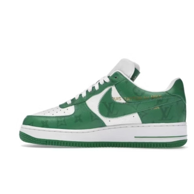 Louis Vuitton Nike Air Force 1 Low By Virgil Abloh White Green 01