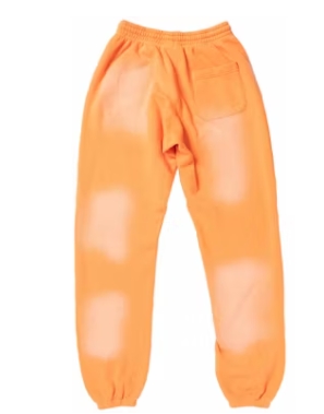 Top Quality     Hellstar Fire Orange Closed Elastic Bottom Sweatpants Orange Dye