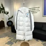 ADIDAS 3ST Long Coat Outdoor Sports Hooded Stay Warm Down Jacket white 