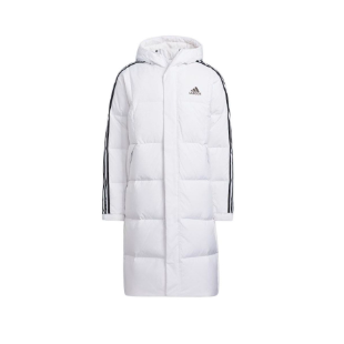 Top Quality    ADIDAS 3ST Long Coat Outdoor Sports Hooded Stay Warm Down Jacket white 