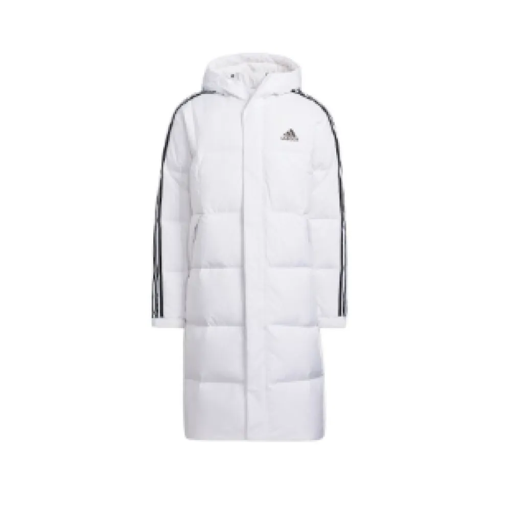 ADIDAS 3ST Long Coat Outdoor Sports Hooded Stay Warm Down Jacket white 