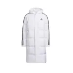 ADIDAS 3ST Long Coat Outdoor Sports Hooded Stay Warm Down Jacket white 