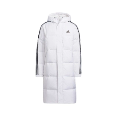 ADIDAS 3ST Long Coat Outdoor Sports Hooded Stay Warm Down Jacket white  01