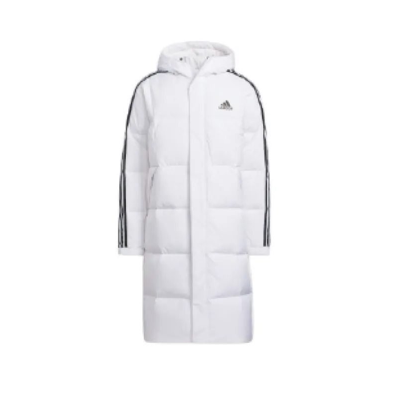 ADIDAS 3ST Long Coat Outdoor Sports Hooded Stay Warm Down Jacket white 
