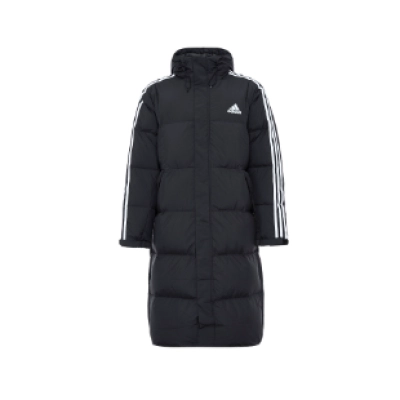 ADIDAS 3ST Long Coat Outdoor Sports Hooded Stay Warm Down Jacket black  01
