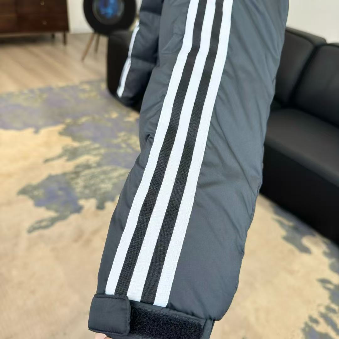 Top Quality    ADIDAS 3ST Long Coat Outdoor Sports Hooded Stay Warm Down Jacket black 