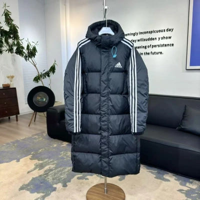 ADIDAS 3ST Long Coat Outdoor Sports Hooded Stay Warm Down Jacket black  02