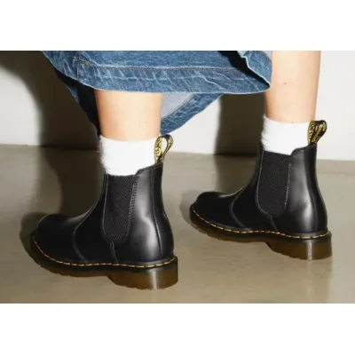  Dr. Martens 2976 Women's Smooth Leather Chelsea Boots in Black  02