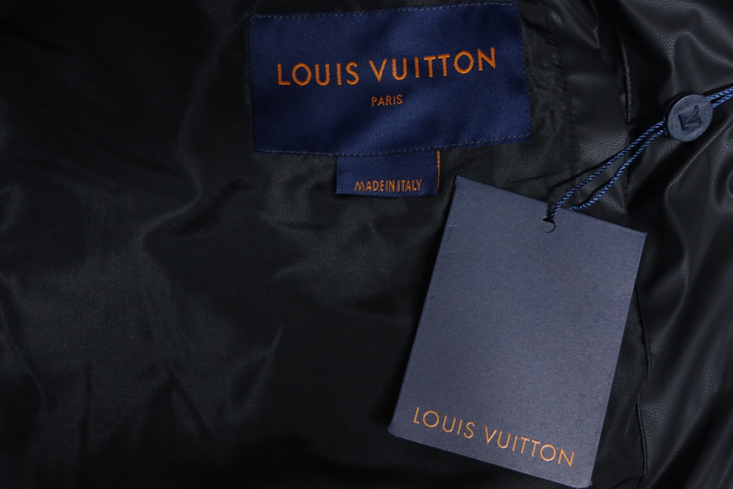 Top Quality     Louis Vuitton Embossed Zip Down Jacket Black