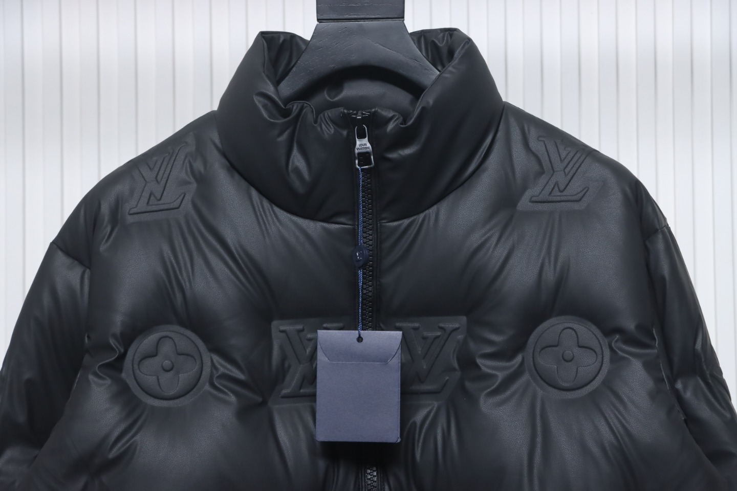 Top Quality     Louis Vuitton Embossed Zip Down Jacket Black
