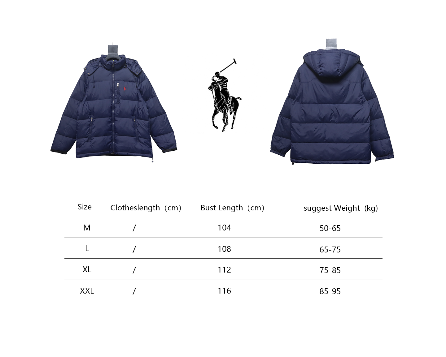Top Quality     Ralph Lauren Embroidered Small Logo Hooded Down Jacket 