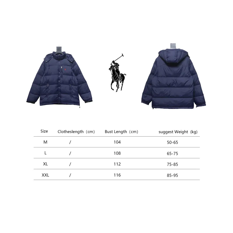 Top Quality Ralph Lauren Embroidered Small Logo Hooded Down Jacket 
