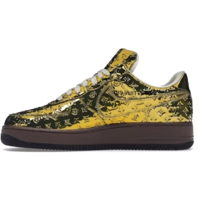 Louis Vuitton Nike Air Force 1 Low By Virgil Abloh Metallic Gold 01
