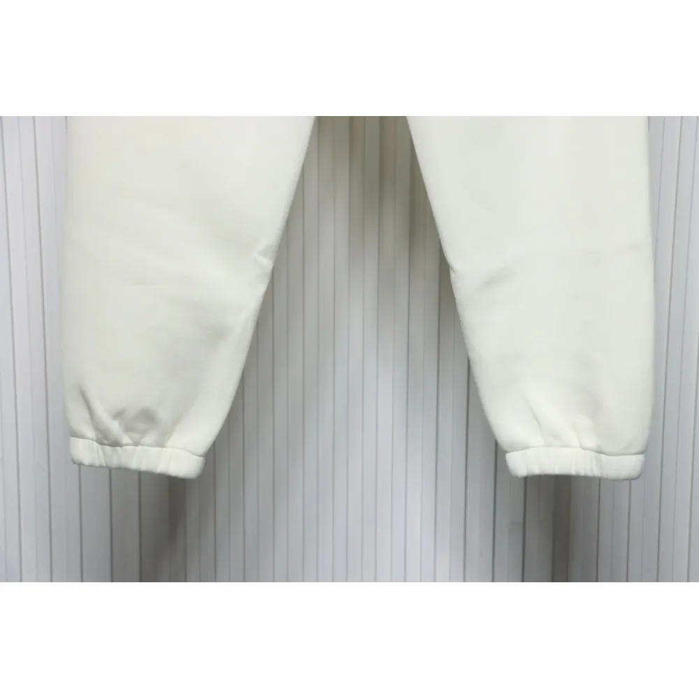 Top Quality Burberry Embroidered Logo Sweatpants White 