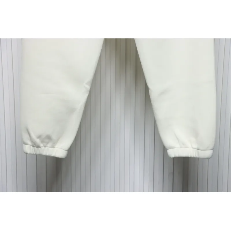 Top Quality Burberry Embroidered Logo Sweatpants White 