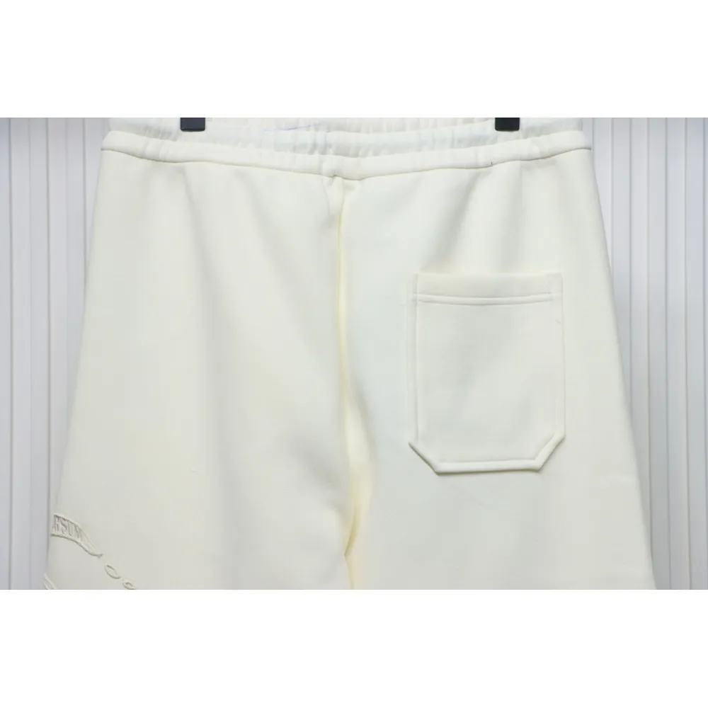 Top Quality Burberry Embroidered Logo Sweatpants White 