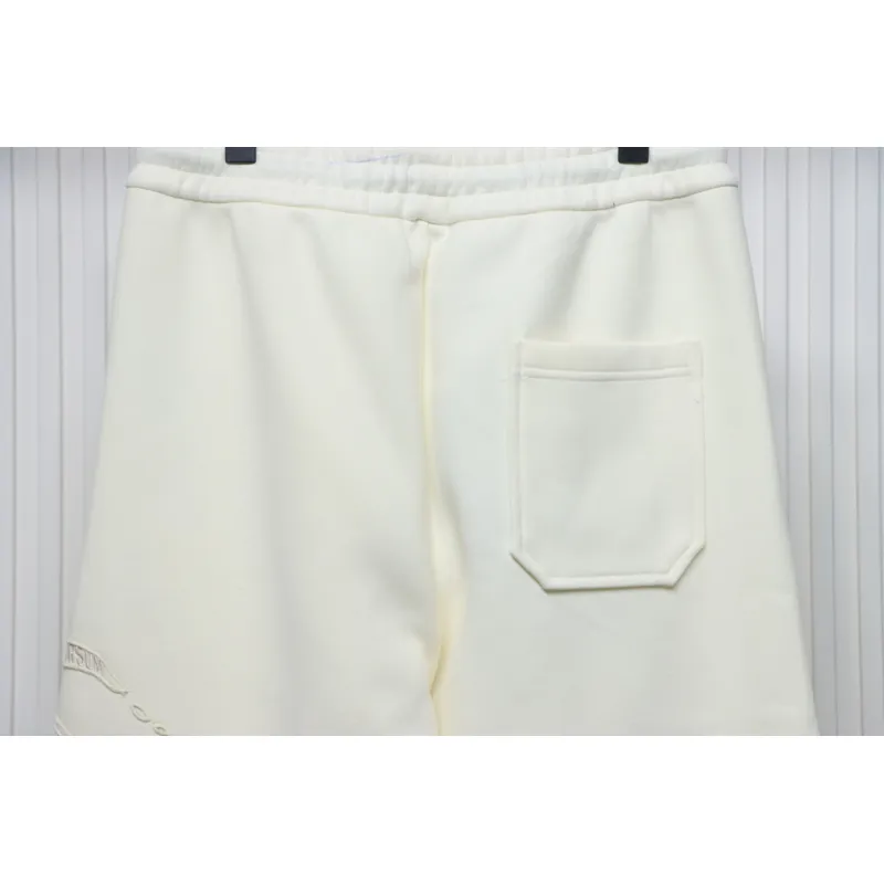 Top Quality Burberry Embroidered Logo Sweatpants White 