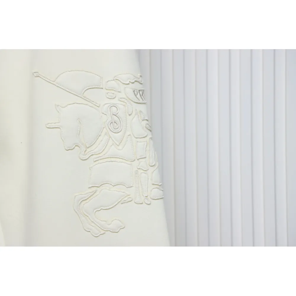 Top Quality Burberry Embroidered Logo Sweatpants White 