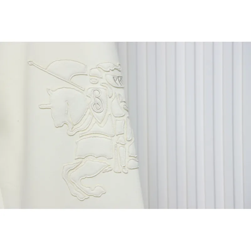 Top Quality Burberry Embroidered Logo Sweatpants White 