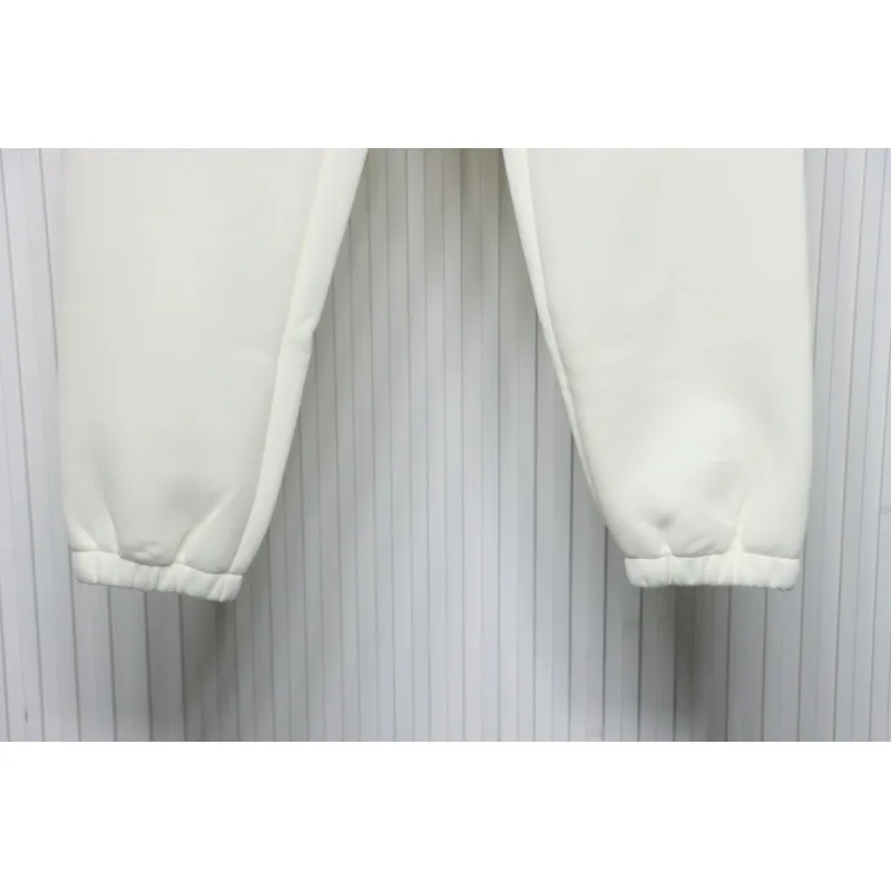 Top Quality Burberry Embroidered Logo Sweatpants White 