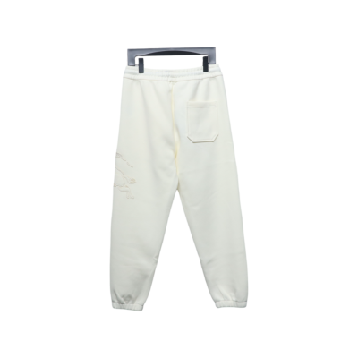 Top Quality Burberry Embroidered Logo Sweatpants White  02