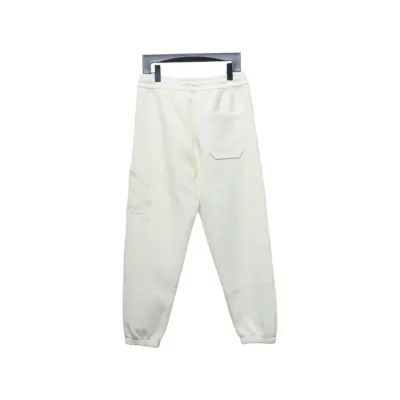 Top Quality Burberry Embroidered Logo Sweatpants White  02