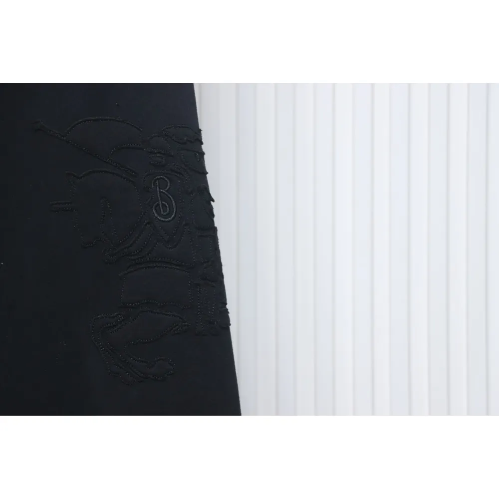 Top Quality Burberry Embroidered Logo Sweatpants Black 