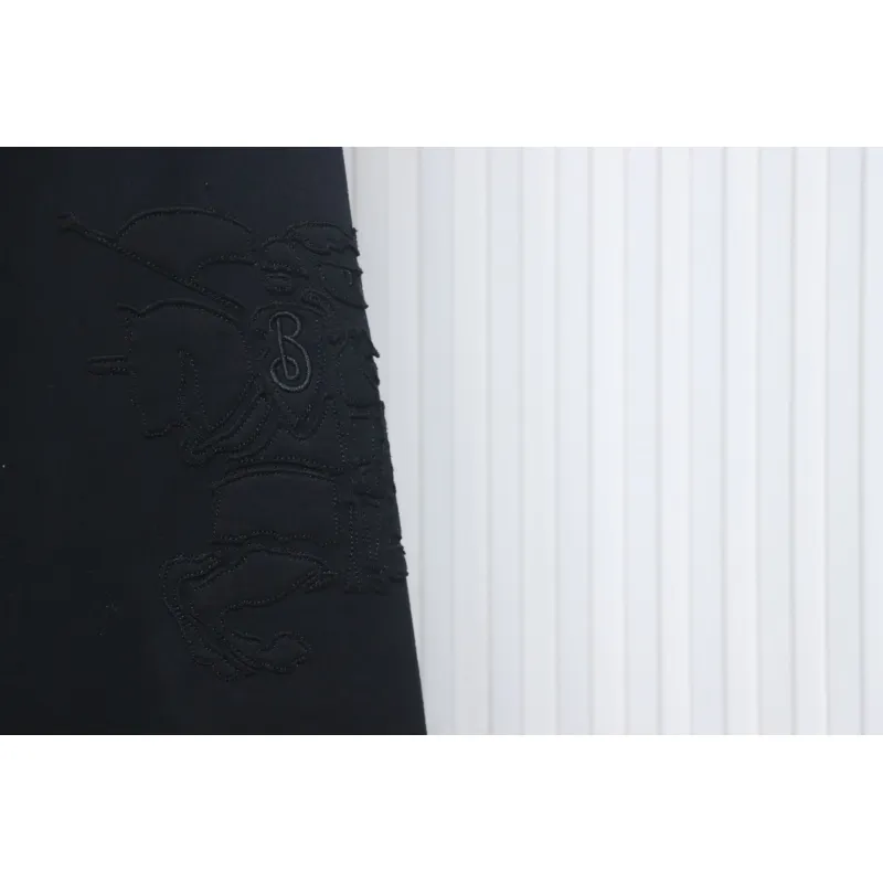 Top Quality Burberry Embroidered Logo Sweatpants Black 