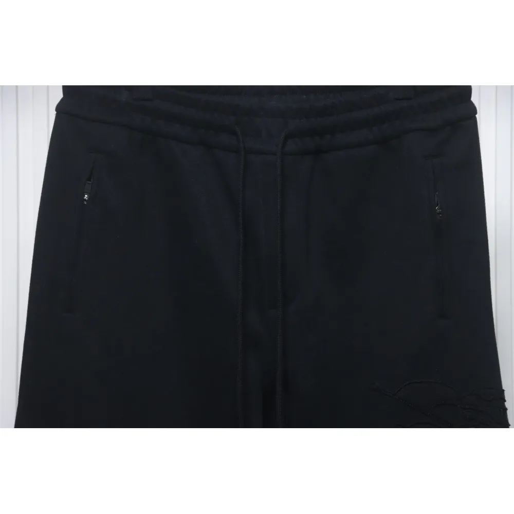 Top Quality Burberry Embroidered Logo Sweatpants Black 