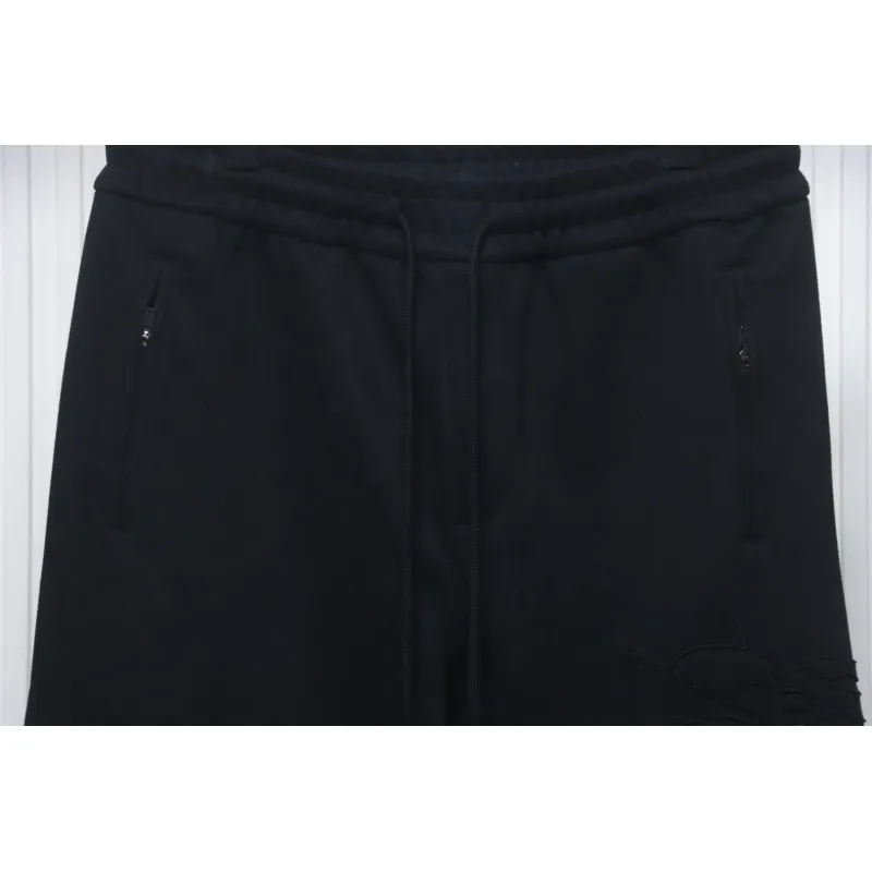 Top Quality Burberry Embroidered Logo Sweatpants Black 