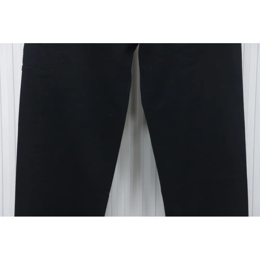 Top Quality Burberry Embroidered Logo Sweatpants Black 