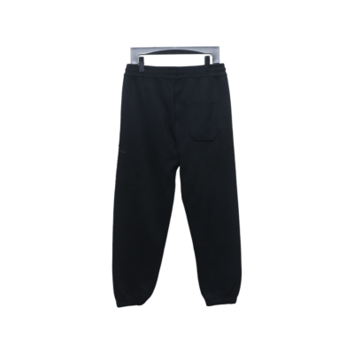 Top Quality Burberry Embroidered Logo Sweatpants Black  02
