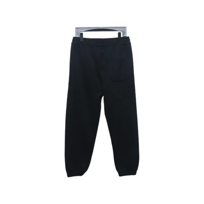 Top Quality Burberry Embroidered Logo Sweatpants Black 