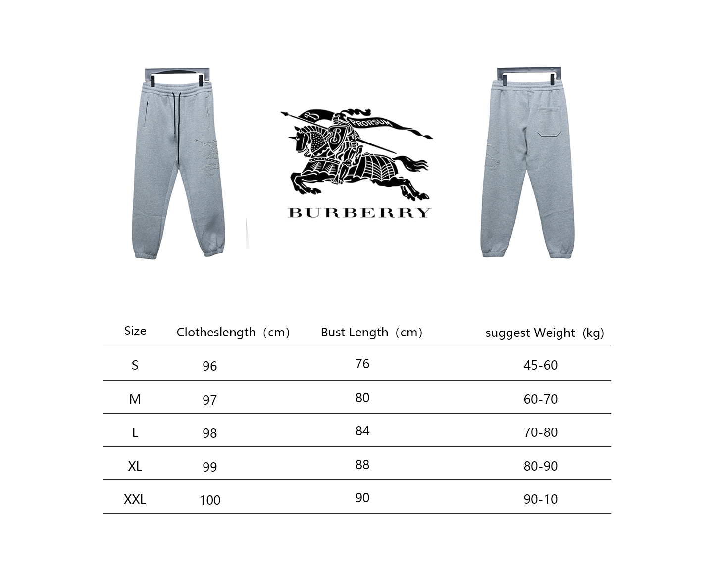 Burberry Embroidered Logo Sweatpants Grey 