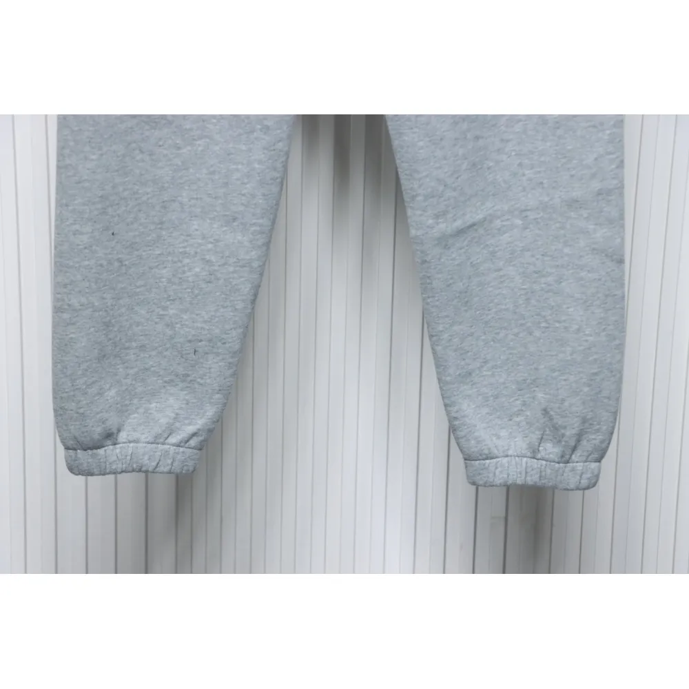 Top Quality Burberry Embroidered Logo Sweatpants Grey 