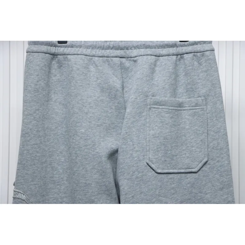 Top Quality Burberry Embroidered Logo Sweatpants Grey 