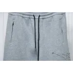 Top Quality Burberry Embroidered Logo Sweatpants Grey 