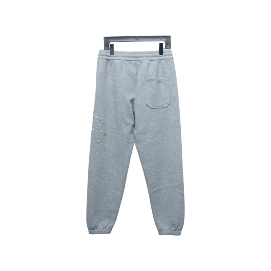 Burberry Embroidered Logo Sweatpants Grey 