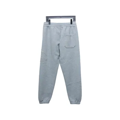 Top Quality Burberry Embroidered Logo Sweatpants Grey  02