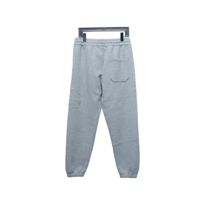 Top Quality Burberry Embroidered Logo Sweatpants Grey 