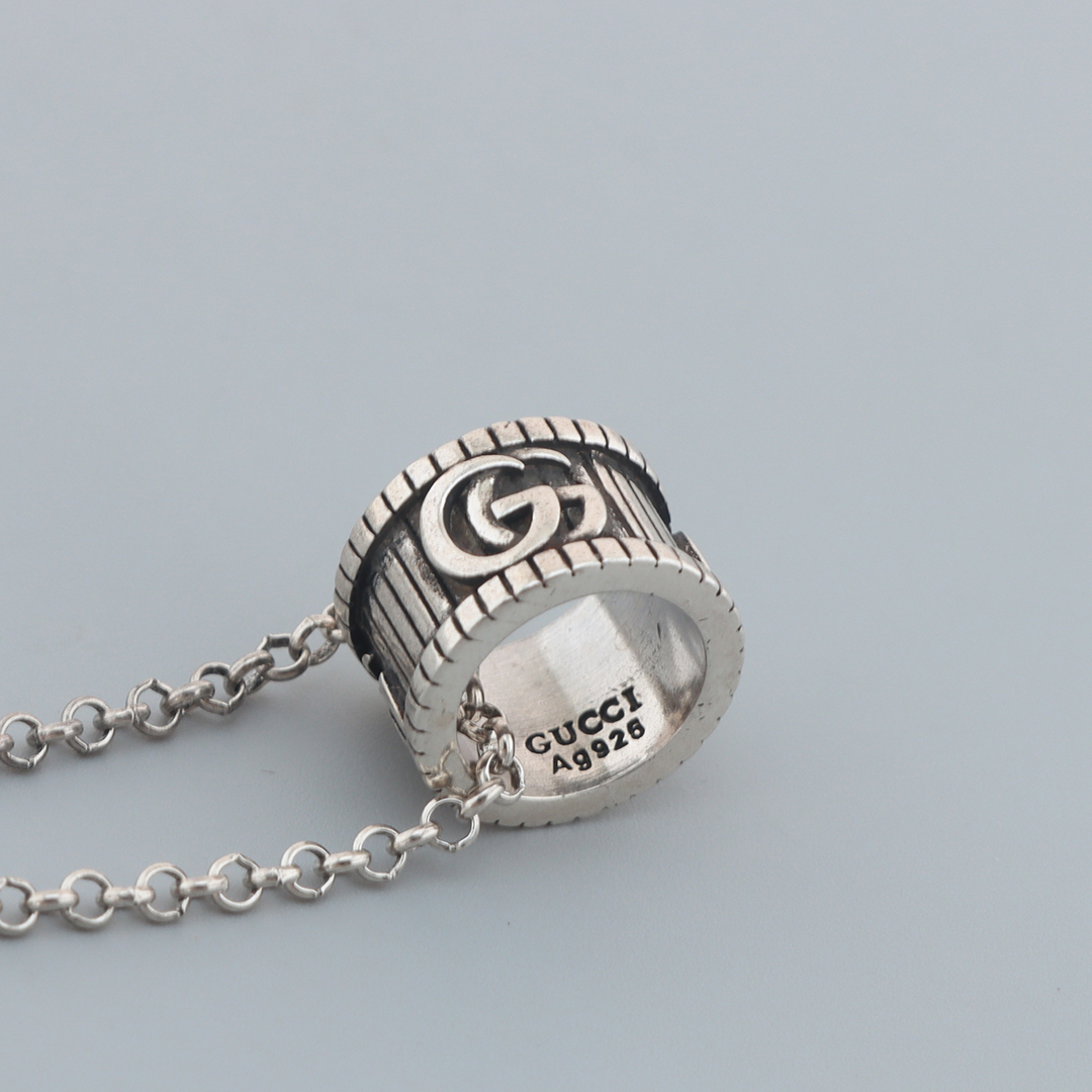 Top Quality Gucci Double G Flower Gear Necklace