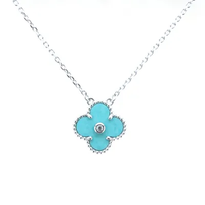 Top Quality Van Cleef & Arpels Diamond Clover Necklace 01